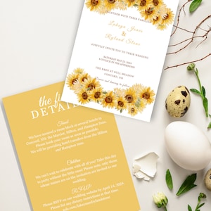 Sunflower Wedding Invite - Customizable Template
