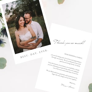 Modern Wedding Thank You Cards - Customizable Template