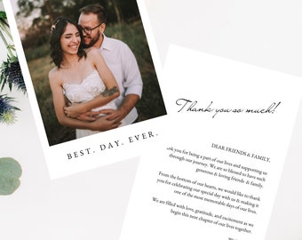 Modern Wedding Thank You Cards - Customizable Template