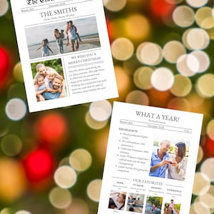 Carta de Felices Fiestas / Tarjeta de Feliz Navidad / Plantilla de Carta de Vacaciones / Plantilla de Felices Fiestas / ¡Qué Año! / Plantilla totalmente personalizable