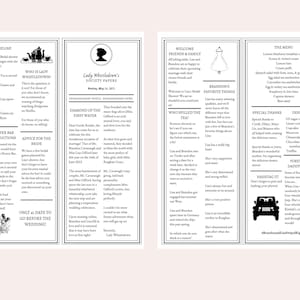 Lady Whistledown's Society Papers Brautparty-Programm - Anpassbare Vorlage