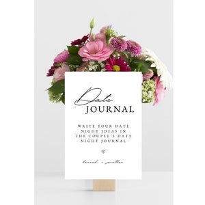 Date Journal Sign | Minimalist Wedding | Wedding Date Journal Sign | Minimalist | Wedding Sign | Date Night | Fully Customizable Template