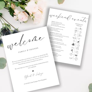 Welcome Letter and Wedding Program - Customizable Template