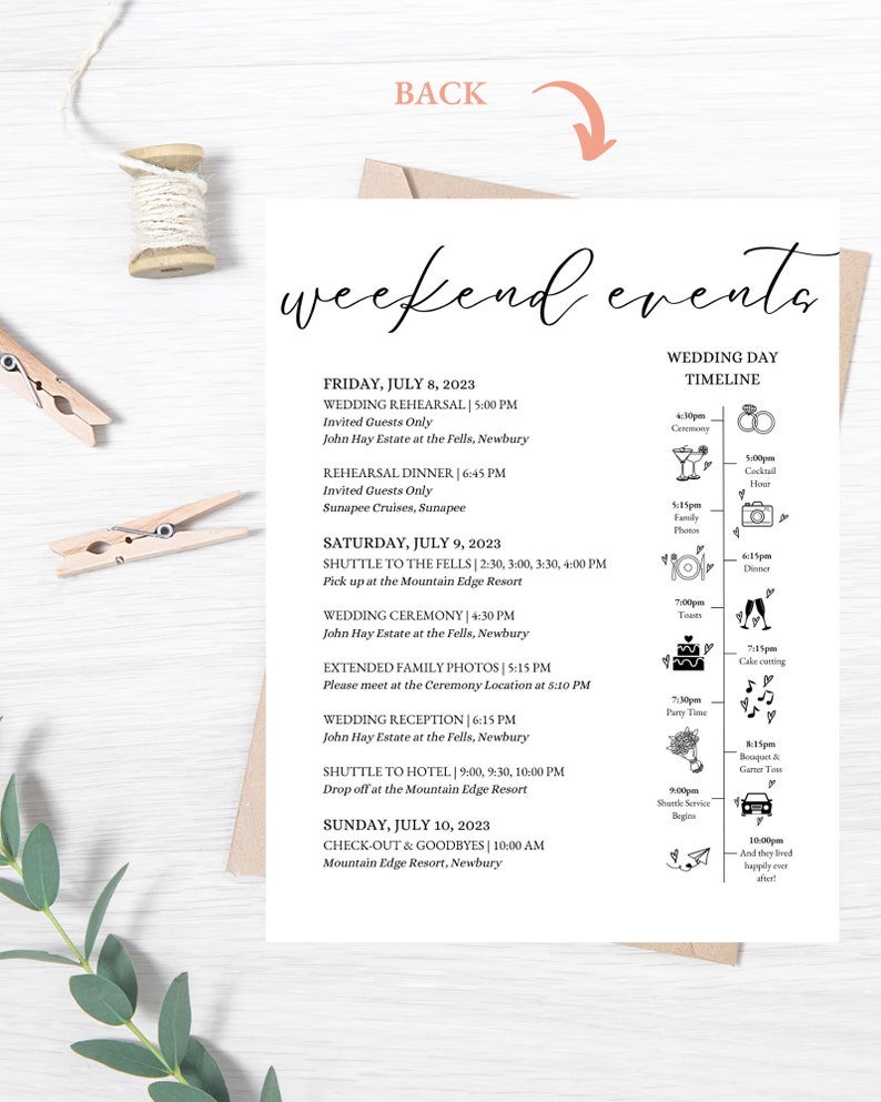 Welcome Letter and Wedding Program - Customizable Template - Etsy