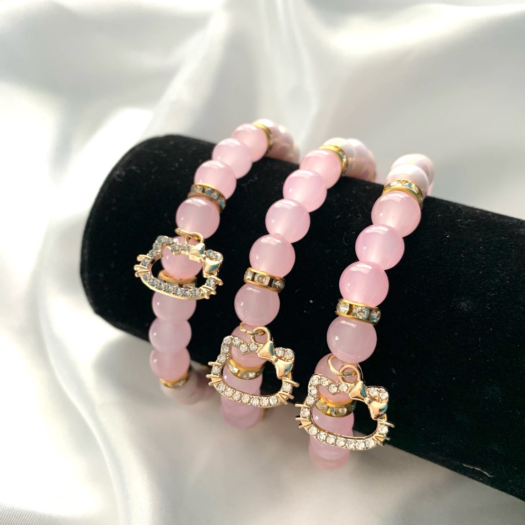 Gold Hello Kitty Bead Bracelet Etsy