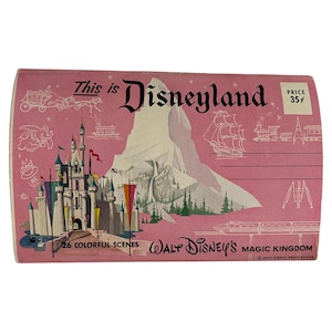 Vintage 1970s Walt Disney “This Is Disneyland” 26 Colorful Scenes Foldout Postcard Souvenir Set Anaheim California Magic Kingdom Unposted