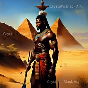 African Art, Black Man Wall Art, Male Wall Art, Printable Wall Art, Afro Art, African Warrior, Poster, Black Man CaveAi Art