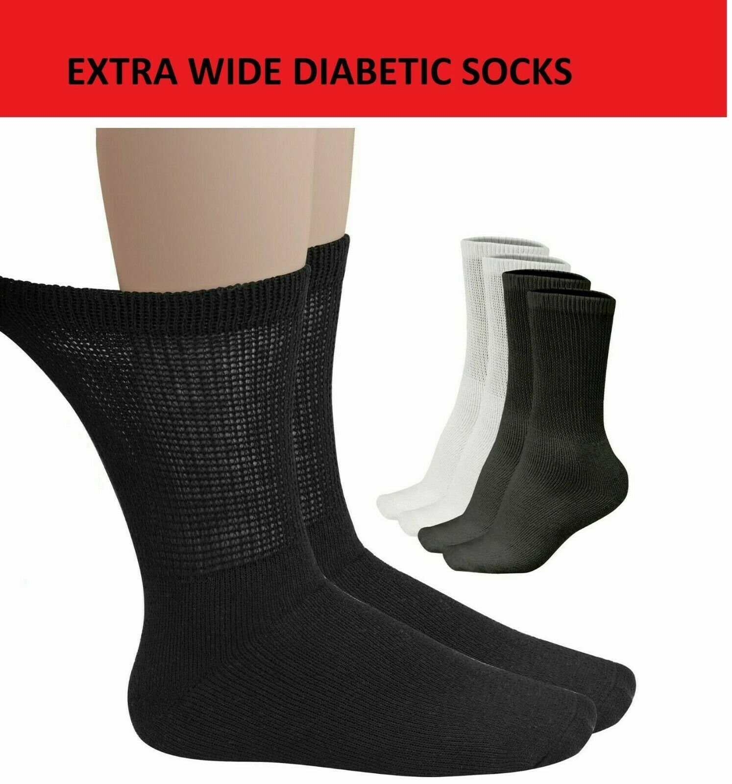 Men's Women's Diabetic 6 Pairs Socks Extra Wide Loose Etsy Ireland
