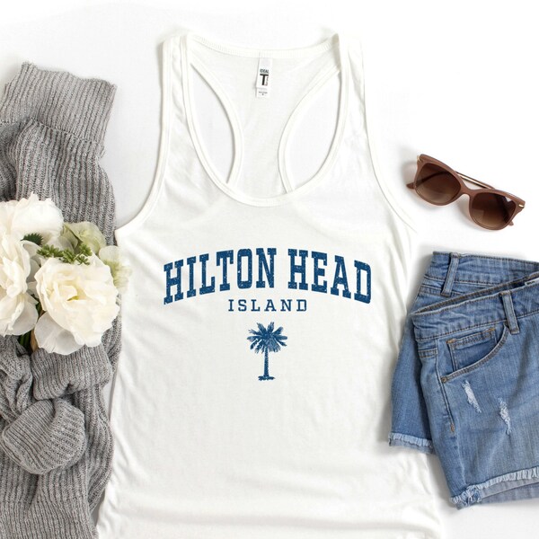 Hilton Head Womens Tank Top Hilton Head Island Shirt Beach Shirt South Carolina Tank Vintage Ladies Hilton Head Aesthetics Gift Tanktop