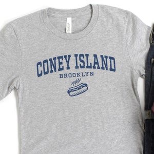 Coney Island Shirt, Unisex Vacation T-shirt, Beach Shirt, Brooklyn Trip Tshirt, Vintage Tee Gift, Hot Dog, New York Gift, New York Shirt