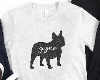 Custom French Bulldog Shirt, Personalized Frenchie T-shirt, French Bulldog Gift, Dog Mom Tee, Dog Lover Tshirt, Vintage Retro Frenchie Gift