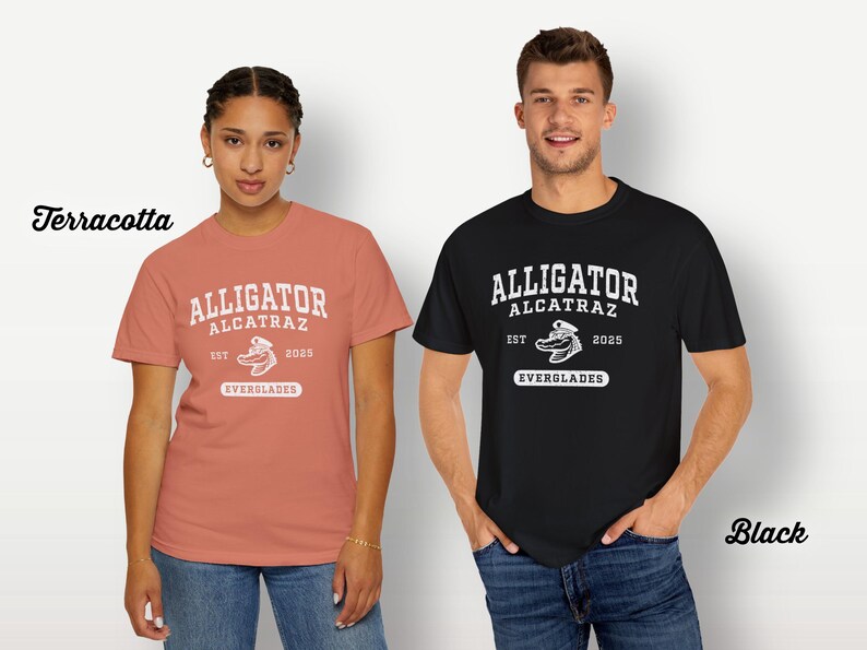 Alligator Alcatraz Shirt, Comfort Colors Unisex T-shirt, Vintage Gator Gift Tshirt, Florida Everglades, Funny Dark Humor Parody Graphic Tee