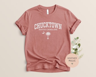 Charleston SC Shirt, Chucktown Unisex Tshirt, Vintage Distressed Design Gift Tshirt, South Carolina Palmetto Travel Trip Vacation Souvenir