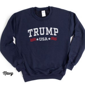 Trump Sweatshirt, USA Shirt, Trump USA Patriotic Unisex Sweatshirt, Retro Vintage Gift Shirt, Republican Rally Sweatshirt, MAGA 45 47 Gift