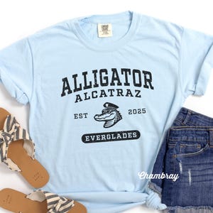 Alligator Alcatraz Shirt, Comfort Colors Unisex T-shirt, Vintage Gator Gift Tshirt, Florida Everglades, Funny Dark Humor Parody Graphic Tee