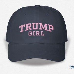 Trump Girl Cap, Trump Embroidered Baseball Cap, Gift For Her, MAGA 45 47 Cap, Unisex Adjustable Cotton Cap, Trump Rally Gift, Trump Vance 24
