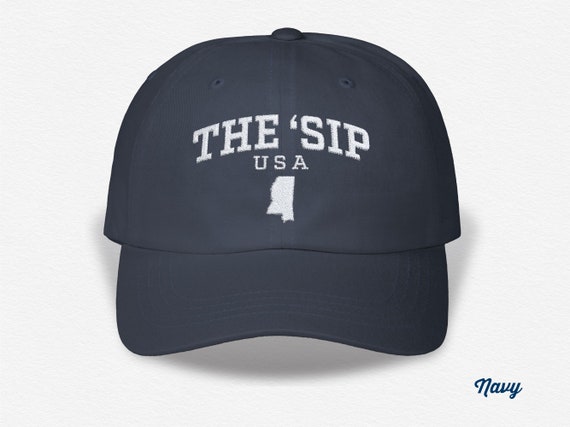 The Sip Cap, Mississippi Hat, Adjustable Embroidered Dad Cap, Unisex Cotton Souvenir Baseball Cap, Mississippi State Gift, Stocking Stuffer