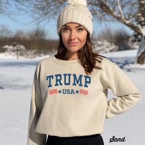 Trump Sweatshirt, USA Shirt, Trump USA Patriotic Unisex Sweatshirt, Retro Vintage Gift Shirt, Republican Rally Sweatshirt, MAGA 45 47 Gift