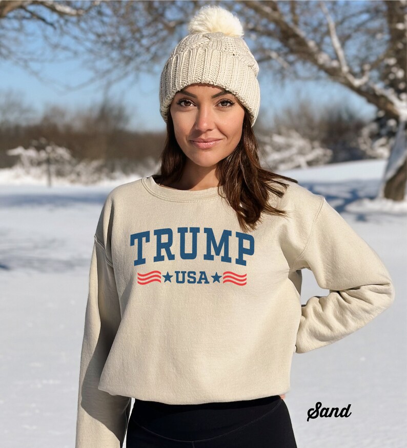 Trump Sweatshirt, USA Shirt, Trump USA Patriotic Unisex Sweatshirt, Retro Vintage Gift Shirt, Republican Rally Sweatshirt, MAGA 45 47 Gift