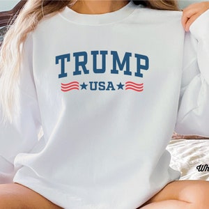 Trump Sweatshirt, USA Shirt, Trump USA Patriotic Unisex Sweatshirt, Retro Vintage Gift Shirt, Republican Rally Sweatshirt, MAGA 45 47 Gift