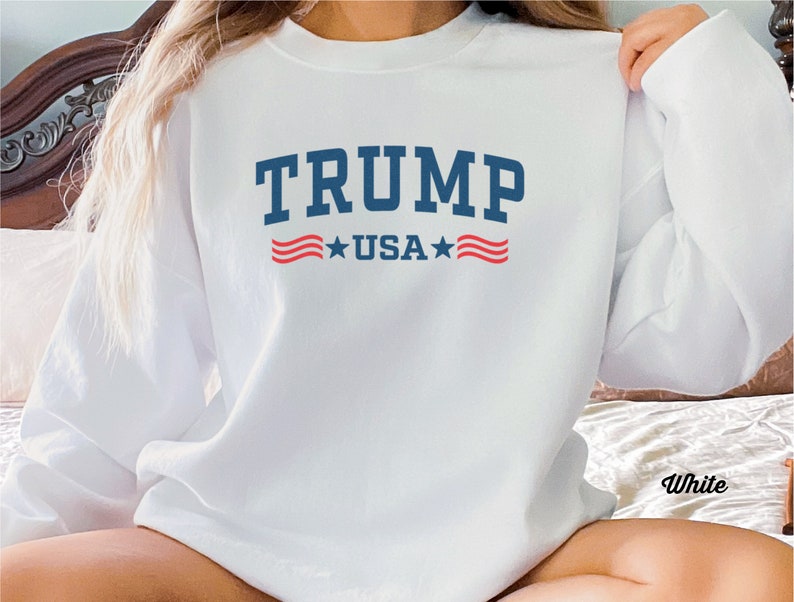 Trump Sweatshirt, USA Shirt, Trump USA Patriotic Unisex Sweatshirt, Retro Vintage Gift Shirt, Republican Rally Sweatshirt, MAGA 45 47 Gift