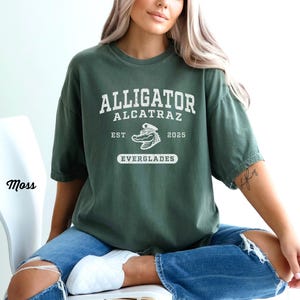 Alligator Alcatraz Shirt, Comfort Colors Unisex T-shirt, Vintage Gator Gift Tshirt, Florida Everglades, Funny Dark Humor Parody Graphic Tee