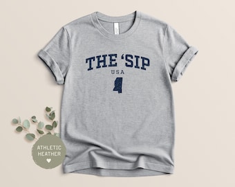The Sip Unisex Shirt, Mississippi Shirt, Beach Shirt, Retro Vintage Design, Cotton Mississippi Souvenir, Southern State Gift T-Shirt