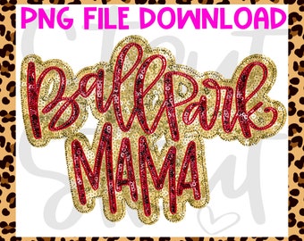 Ball Park Mama PNG Descargar Faux Applique Bordado PNG