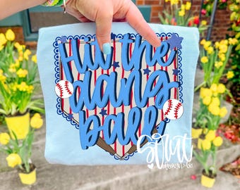 Hit The Dang Ball Design - Cute Softball Baseball PNG  - Gold Foil Design Baseball Design PNG - PNG Craft Design