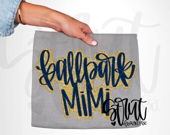 Ball Park MiMi PNG Download Faux Applique Embroidery PNG