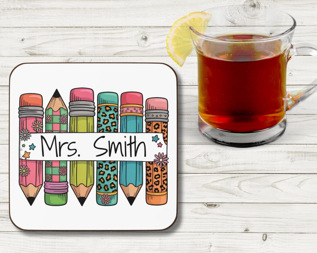 Personalized Teacher Coaster, Custom Gift for Educators, Classroom ...