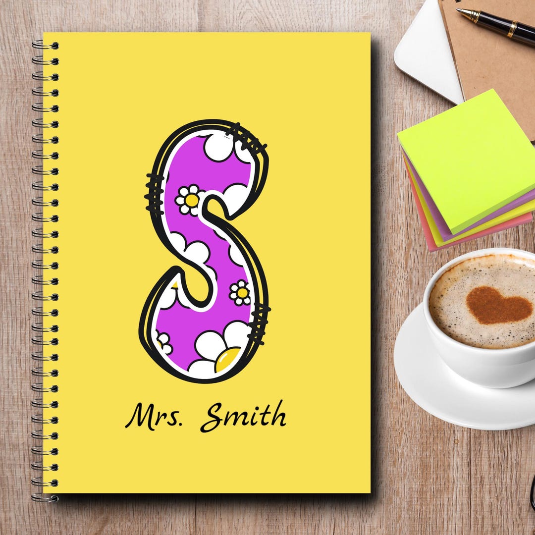 Custom Monogram Spiral Notebook for Teachers - Etsy