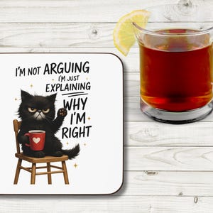 Cute Cat Quote Coaster, Sarcastic Cat Coaster, Funny Drink Coaster, Cat Lover Gift, Home Decor