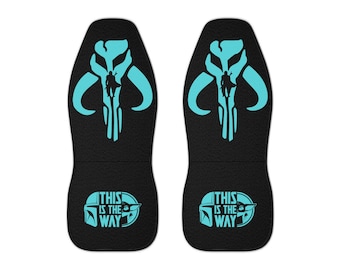 The Mandalorian Mythosaur Car Seat Covers - Black/Turquoise