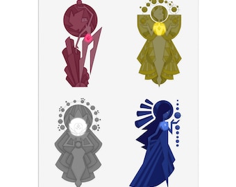 Steven Universe Diamond Authority murals Sticker Sheets