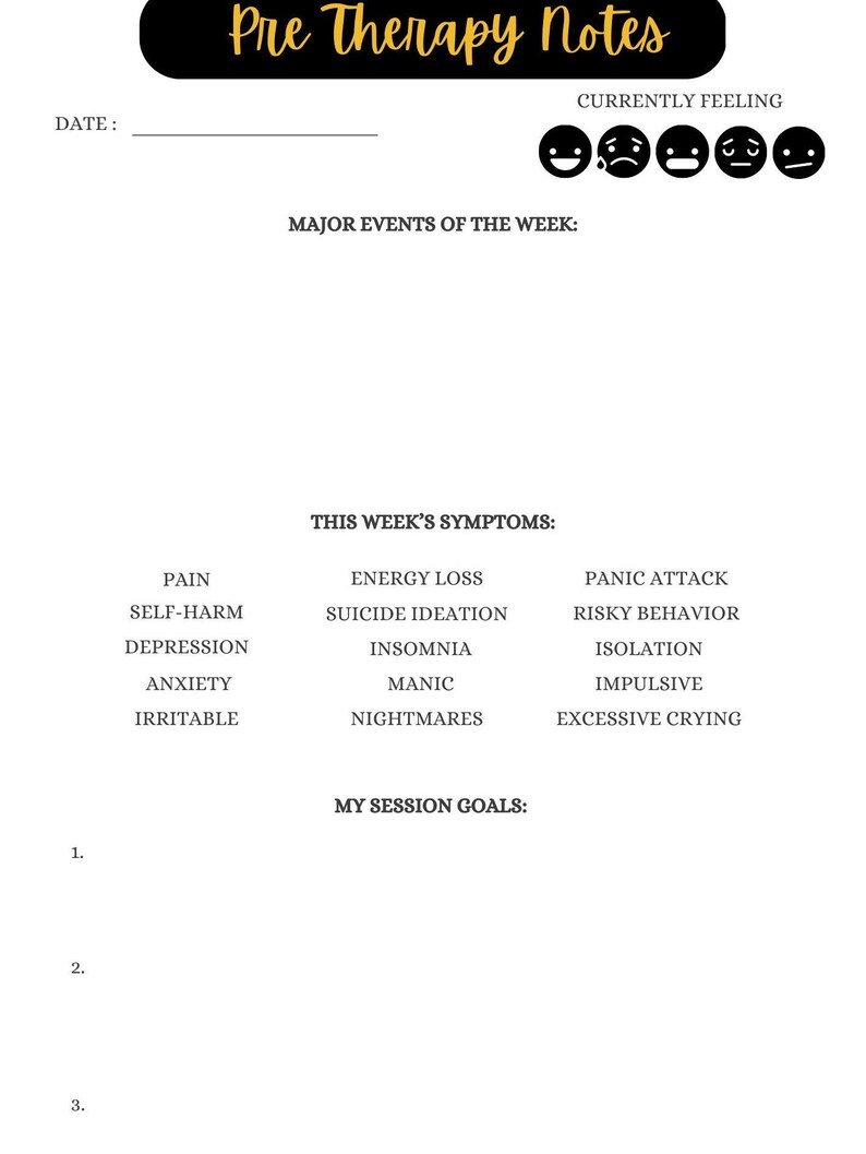 Therapy Appointment Prep Worksheets Etsy Therapy Appointment Prep Worksheets Etsy
