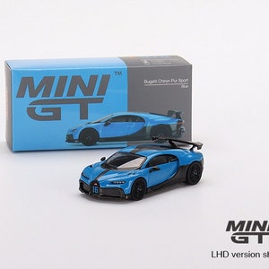 ミニカー MINI GT Bugatti Chiron Pur Sport 487 MINI GT Bugatti Chiron Pur Sport Blue - MINIATURE TOY SHOP