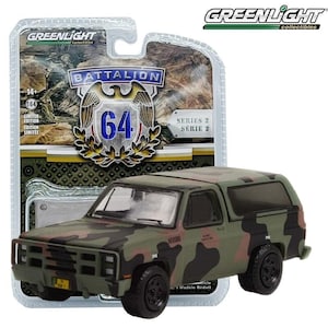 Greenlight Battalion 64 Series 2 - U.S. Army - 1985 Chevrolet M1009 CUCV - 61020-E 1:64 Diecast Model