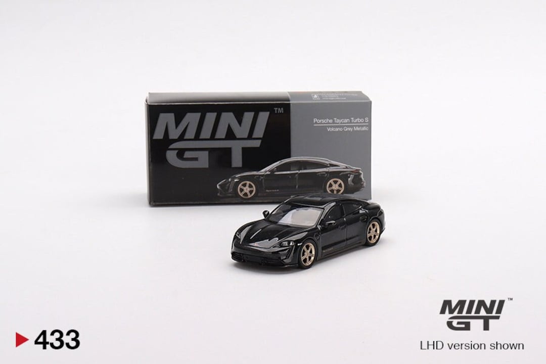 Mini GT Porsche Taycan Turbo S Volcano Grey Metallic