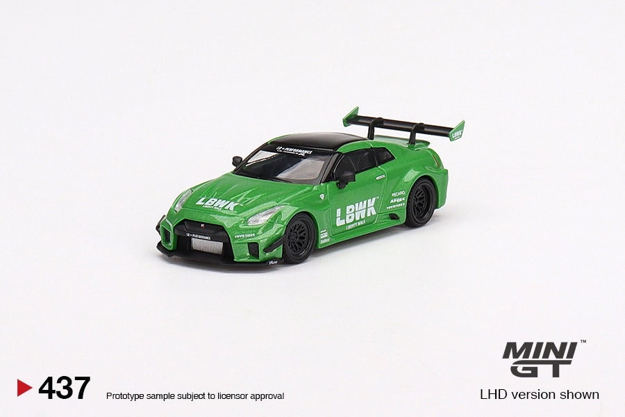 O*E様 MINI GT LBWK Nissan GT-R Light Gree MINI GT 67 Nissan GTR R35 Type 1 Light Green MINIGT LBWK