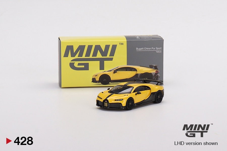 Mini GT Bugatti Chiron Pur Sport Yellow - MGT00428 1:64 Diecast Car Model