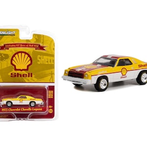 Greenlight Collectibles Anniversary Collection Series 14 - 1975 Chevrolet Chevelle Laguna, Shell Oil 100th Anniversary -28100-B 1:64 Diecast