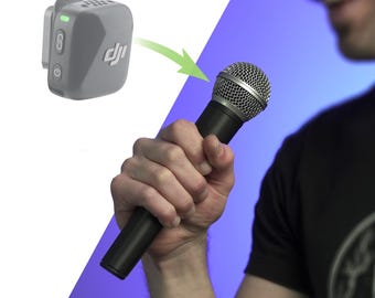 DJI Mic Mini Pro Interview Handle Adapter -- Wireless Microphone Accessories, Videography, Content Creation - Also works with Rode Micro