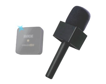 Classic Interview Adapter w/ Mic Flag for Rode Wireless PRO, GO, GO ll -- Microphone Handle | Handheld Mount