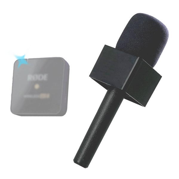 Adaptador de entrevista clásico con bandera de micrófono para Rode Wireless PRO, GO, GO ll - Mango para micrófono/montaje portátil