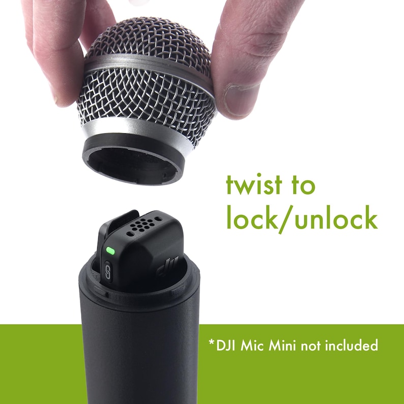 DJI Mic Mini Pro Interview Handle Adapter With Grille -- Wireless ...