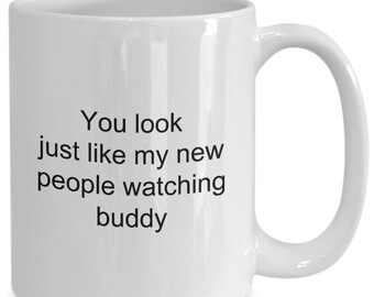 People Watching Mug, Coffee Lover Gift, Unique Mugs, Funny Mugs, Quirky Mugs, Gift For Her, Gift For Him, Office Mug, Tea Lover Gift, Teapot