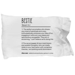 Bestie Pillow Case, Gift For Bestie, Best Friend Gift, Personalized Pillow Case, Custom Pillow Case, Friend&#39;s Birthday Gift, Friendship Gift