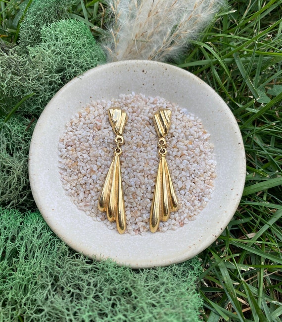Gold Drop Earrings - image 1
