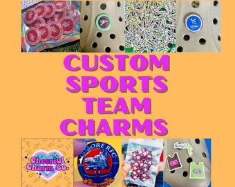 Custom Sports team Shoe/Clog Charms - football/rugby/netball all sports/teams - customisable
